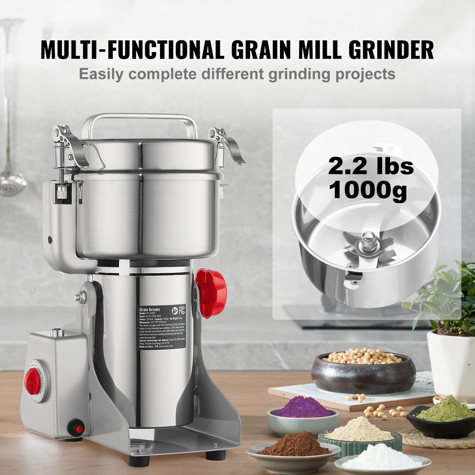 1000g Elektrikli Tahıl Değirme - Spice Grinder Machine Commercial 1000G incelemesi ve fiyatı
