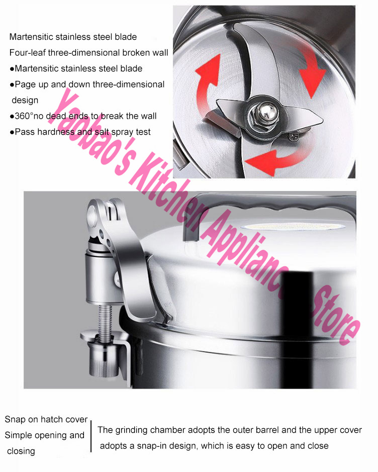 Masaüstü 1400W Kuru Gıda Öğütü - Ultra Fine Powder Grinder Machine incelemesi ve fiyatı