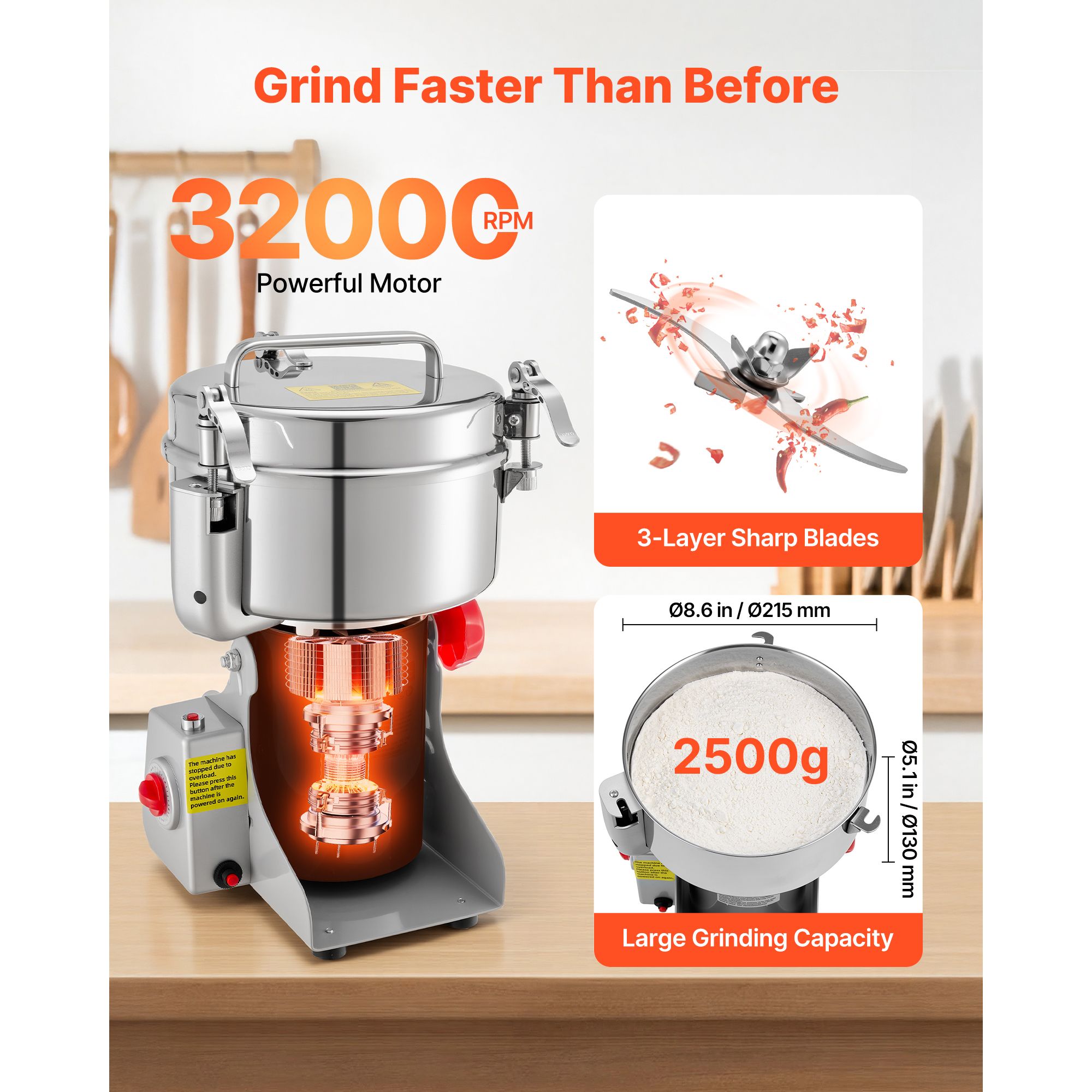 2500g Elektrikli Tahıl Öğütücü - Corn Grinder Machine Electric incelemesi ve fiyatı