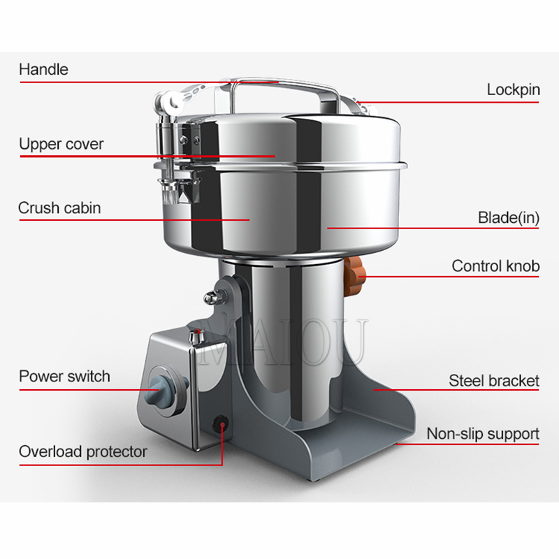 220V 800G-2500G Kuru Tahıl Öğü - Electric Grain Mill 2500W incelemesi ve fiyatı
