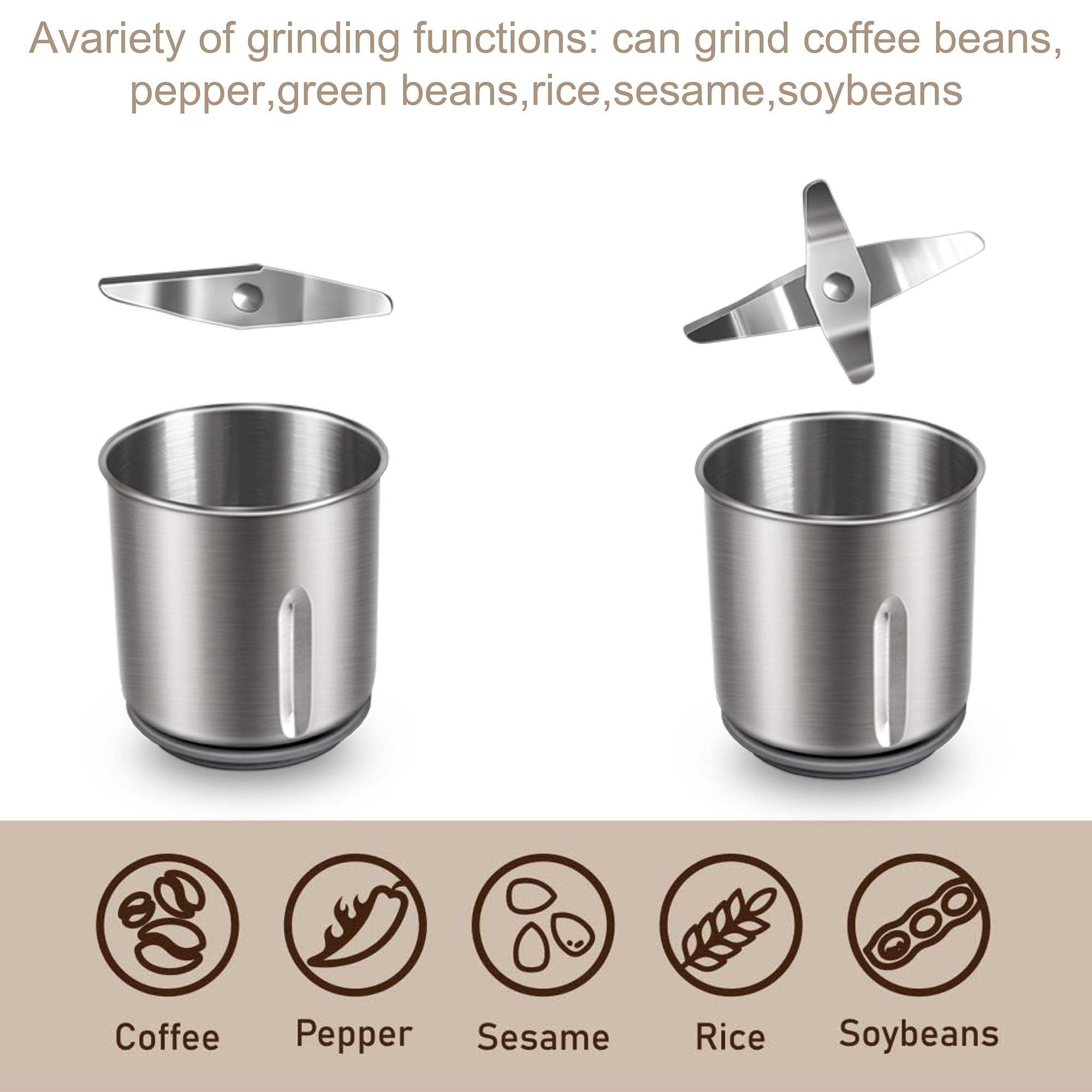 Ayrılabilir Elektrikli Kahve D - Dry Grain Grinder Stainless Steel incelemesi ve fiyatı
