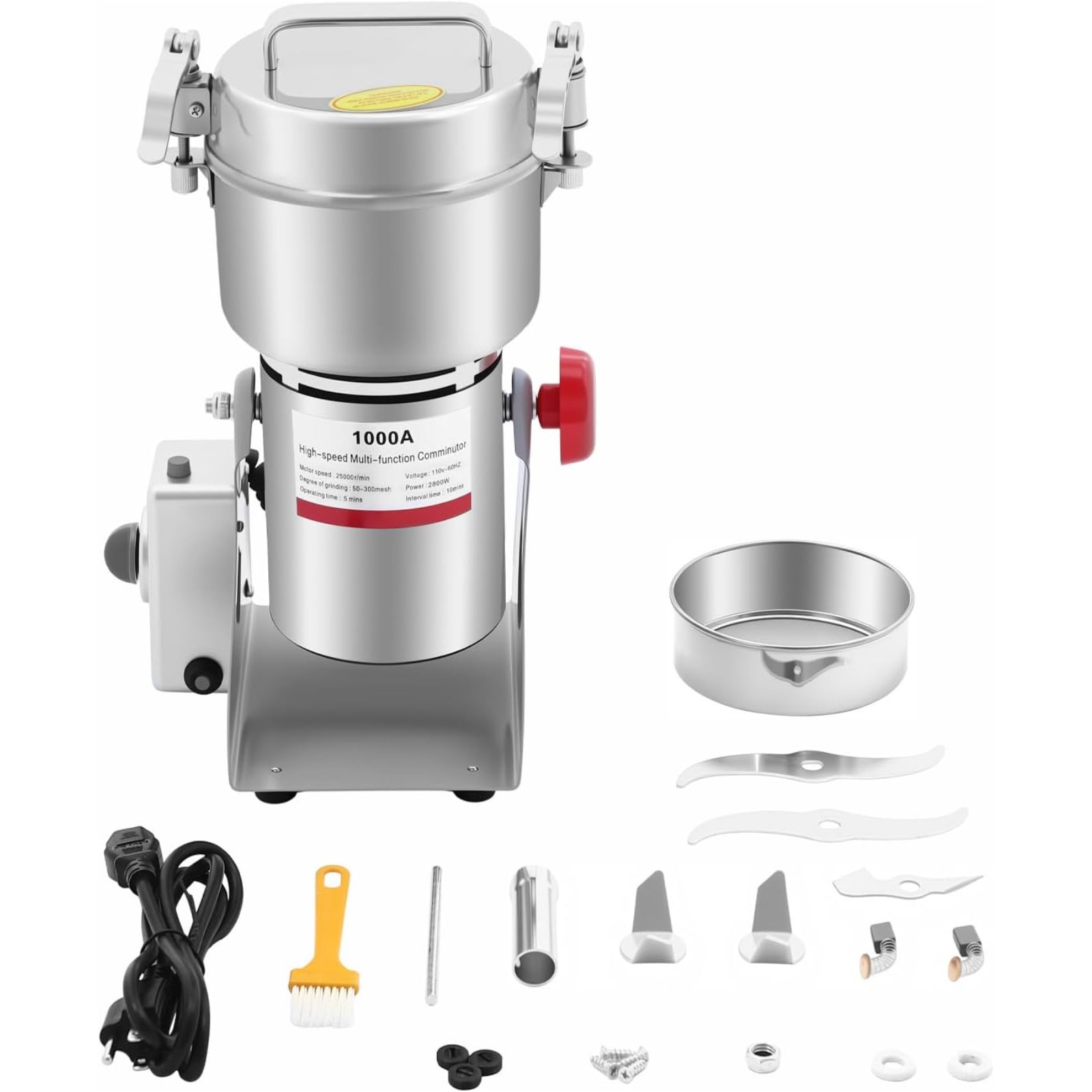 3600W Yüksek Hızlı Ticari Elek - Dry Grain Grinder Stainless Steel incelemesi ve fiyatı