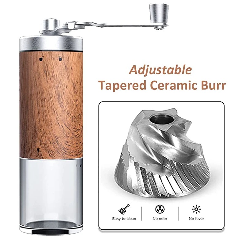 Ahşap Görünümlü, Manuel Kahve  - Grain Mill Grinder Hand Crank incelemesi ve fiyatı